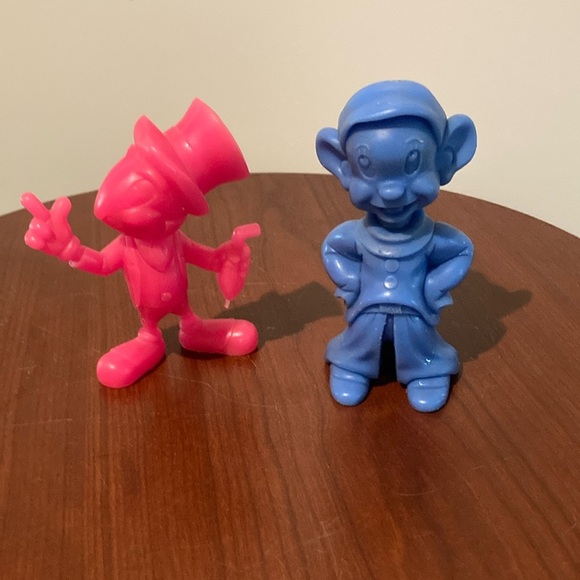 Vintage Disney Jiminy Cricket & Dopey figurines Louis Marx made in the USA 70’s - Picture 1 of 8
